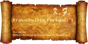 Kratochvilla Fortunát névjegykártya